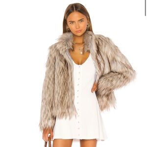 REVOLVE Faux Fur Jacket in Natural